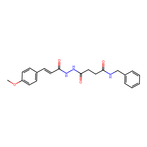 N-benzyl-4-{2-[3-(4-methoxyphenyl)acryloyl]hydrazino}-4-oxobutanamide structure
