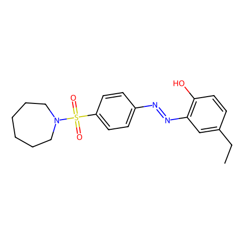 2-{(E)-[4-(azepan-1-ylsulfonyl)phenyl]diazenyl}-4-ethylphenol structure