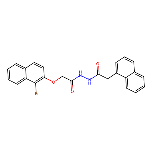 2-[(1-bromonaphthalen-2-yl)oxy]-N'-(naphthalen-1-ylacetyl)acetohydrazide structure
