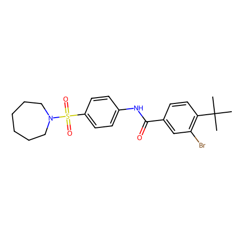 N-[4-(1-azepanylsulfonyl)phenyl]-3-bromo-4-tert-butylbenzamide structure