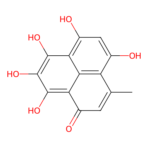 1H-Phenalen-1-one, 2,3,4,6,9-pentahydroxy-7-methyl- structure
