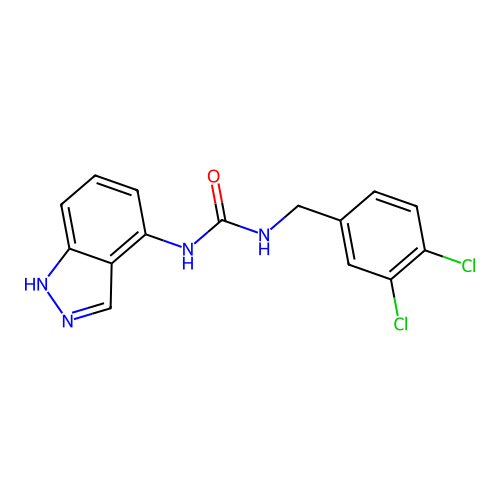 N-(3,4-dichlorobenzyl)-N'-1H-indazol-4-ylurea structure