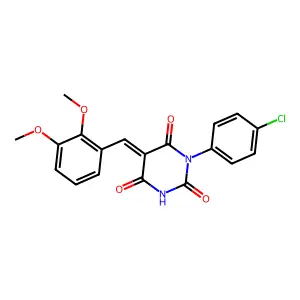 (5Z)-1-(4-chlorophenyl)-5-[(2,3-dimethoxyphenyl)methylidene]-1,3-diazinane-2,4,6-trione structure