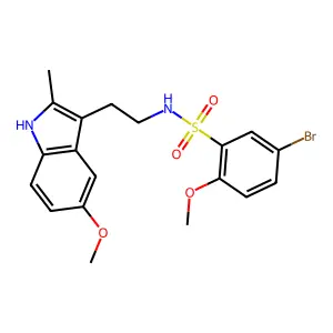 5-bromo-2-methoxy-N-[2-(5-methoxy-2-methyl-1H-indol-3-yl)ethyl]benzenesulfonamide structure