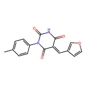 (5Z)-5-(furan-3-ylmethylidene)-1-(4-methylphenyl)-1,3-diazinane-2,4,6-trione structure