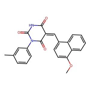 5-[(4-methoxy-1-naphthyl)methylene]-1-(3-methylphenyl)-2,4,6(1H,3H,5H)-pyrimidinetrione structure