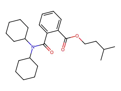 3-Methylbutyl 2-(dicyclohexylcarbamoyl)benzoate structure