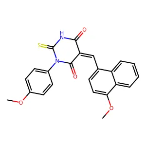(5Z)-5-[(4-methoxynaphthalen-1-yl)methylidene]-1-(4-methoxyphenyl)-2-sulfanylidene-1,3-diazinane-4,6-dione structure