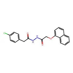 2-(4-chlorophenyl)-N'-(2-naphthalen-1-yloxyacetyl)acetohydrazide structure