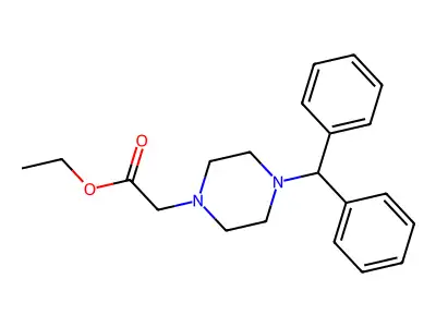 1-Piperazineacetic acid, 4-(diphenylmethyl)-, ethyl ester structure