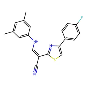 3-[(3,5-dimethylphenyl)amino]-2-[4-(4-fluorophenyl)-1,3-thiazol-2-yl]acrylonitrile structure