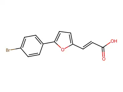(2E)-3-[5-(4-bromophenyl)furan-2-yl]prop-2-enoic acid structure