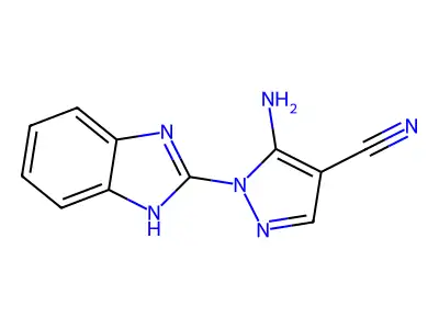 5-amino-1-(1H-benzimidazol-2-yl)-1H-pyrazole-4-carbonitrile structure