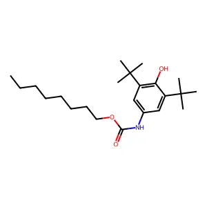 Octyl (3,5-bis(tert-butyl)-4-hydroxyphenyl)carbamate structure