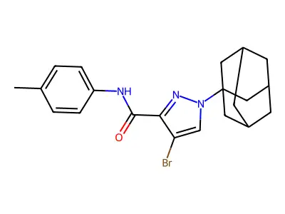 1-(1-adamantyl)-4-bromo-N-(4-methylphenyl)pyrazole-3-carboxamide structure