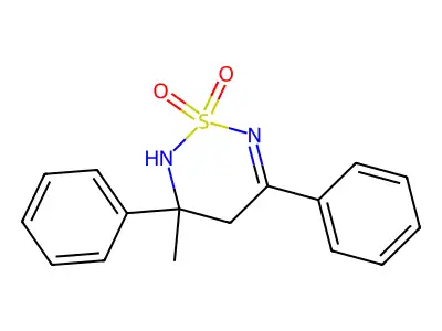2H-1,2,6-Thiadiazine, 3,4-dihydro-3,5-diphenyl-3-methyl-, 1,1-dioxide structure
