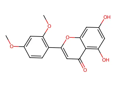 4H-1-Benzopyran-4-one, 2-(2,4-dimethoxyphenyl)-5,7-dihydroxy- structure