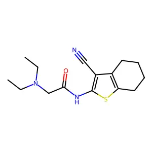 N-(3-cyano-4,5,6,7-tetrahydro-1-benzothiophen-2-yl)-2-(diethylamino)acetamide structure