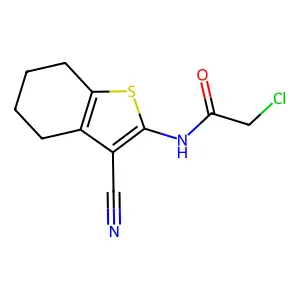 2-Chloro-N-(3-cyano-4,5,6,7-tetrahydro-1-benzothiophen-2-yl)acetamide structure