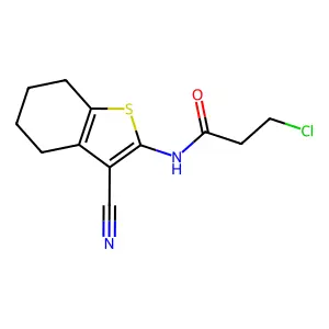 3-chloro-N-(3-cyano-4,5,6,7-tetrahydro-1-benzothiophen-2-yl)propanamide structure