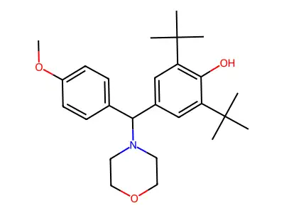 2,6-Di-tert-butyl-4-[(4-methoxyphenyl)(morpholin-4-yl)methyl]phenol structure