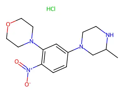 4-[5-(3-methylpiperazin-1-yl)-2-nitrophenyl]morpholine hydrochloride structure