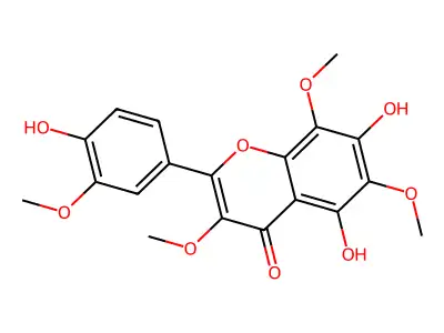 5,7-Dihydroxy-2-(4-hydroxy-3-methoxy-phenyl)-3,6,8-trimethoxy-chromen-4-one structure