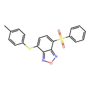 Benzofurazan, 4-((4-methylphenyl)thio)-7-(phenylsulfonyl)- structure