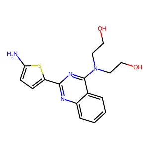 Ethanol, 2,2'-((2-(5-amino-2-thienyl)-4-quinazolinyl)imino)bis- structure