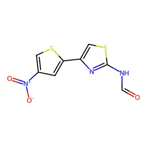 N-(4-(4-硝基-2-噻吩基)-2-噻唑基)甲酰胺 structure