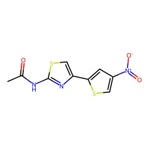 N-(4-(4-硝基-2-噻吩基)-2-噻唑基)乙酰胺 structure