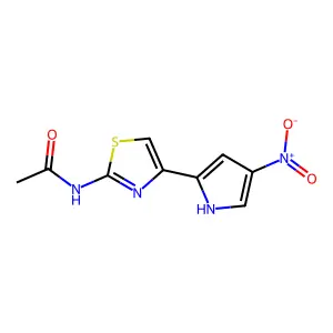 N-(4-(4-Nitro-1H-pyrrol-2-yl)-2-thiazolyl)acetamide structure