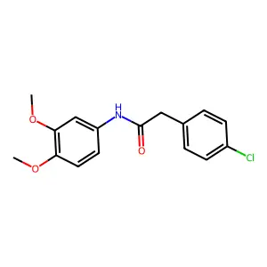 2-(4-chlorophenyl)-N-(3,4-dimethoxyphenyl)acetamide structure