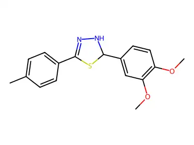 2-(3,4-Dimethoxyphenyl)-5-(4-methylphenyl)-2,3-dihydro-1,3,4-thiadiazole structure
