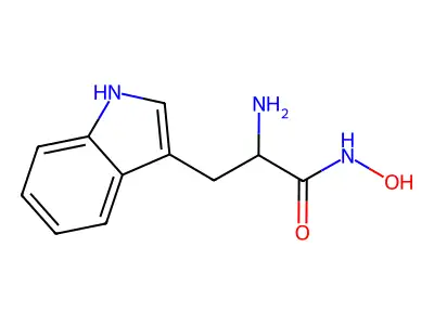 (2S)-2-amino-3-[2-(hydroxycarbamoyl)-1H-indol-3-yl]propanoic acid structure