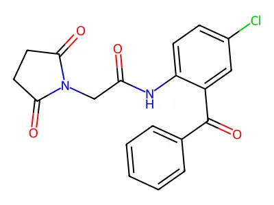 1-Pyrrolidineacetamide, N-(2-benzoyl-4-chlorophenyl)-2,5-dioxo- structure
