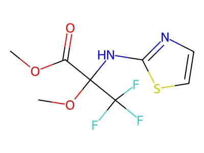 Methyl 3,3,3-trifluoro-2-methoxy-2-(1,3-thiazol-2-ylamino)propanoate structure