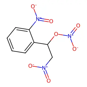 [2-Nitro-1-(2-nitrophenyl)ethyl] nitrate structure