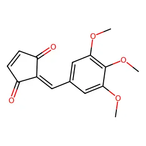 2-[(3,4,5-Trimethoxyphenyl)methylidene]cyclopent-4-ene-1,3-dione structure