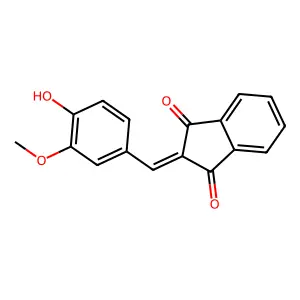 2-(4-hydroxy-3-methoxybenzylidene)-1H-indene-1,3(2H)-dione structure