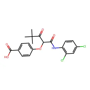 4-[1-[[(2,4-Dichlorophenyl)amino]carbonyl]-3,3-dimethyl-2-oxobutoxy]benzoic acid structure