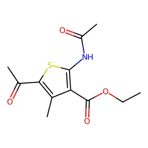 Ethyl 5-acetyl-2-(acetylamino)-4-methylthiophene-3-carboxylate structure
