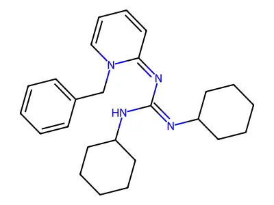 1-(1-Benzyl-2-pyridinylidene)-2,3-dicyclohexylguanidine structure