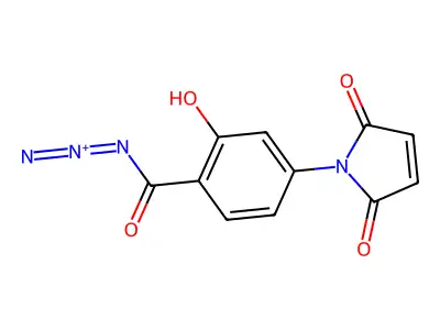 N-(4-Azidocarbonyl-3-hydroxyphenyl)maleimide structure