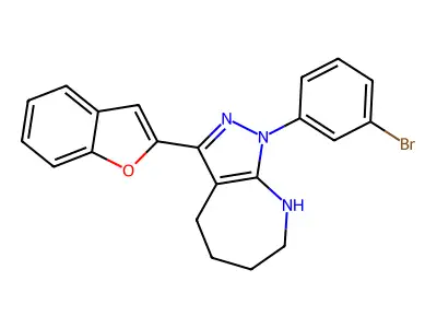 10-benzofuran-2-yl-8-(3-bromophenyl)-6,8,9-triazabicyclo[5.3.0]deca-6,10-diene structure