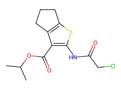 isopropyl 2-[(chloroacetyl)amino]-5,6-dihydro-4H-cyclopenta[b]thiophene-3-carboxylate structure