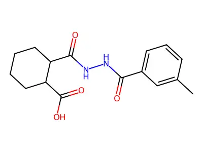 2-{[2-(3-Methylbenzoyl)hydrazino]carbonyl}cyclohexanecarboxylic acid structure
