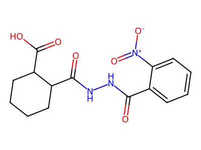 2-{[2-(2-Nitrobenzoyl)hydrazino]carbonyl}cyclohexanecarboxylic acid structure