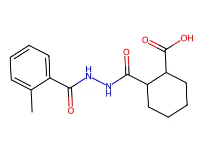 2-{[2-(2-Methylbenzoyl)hydrazino]carbonyl}cyclohexanecarboxylic acid structure