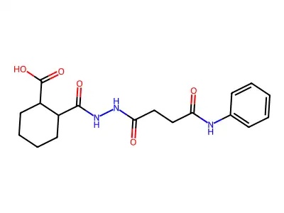 2-{[2-(4-Anilino-4-oxobutanoyl)hydrazino]carbonyl}cyclohexanecarboxylic acid structure